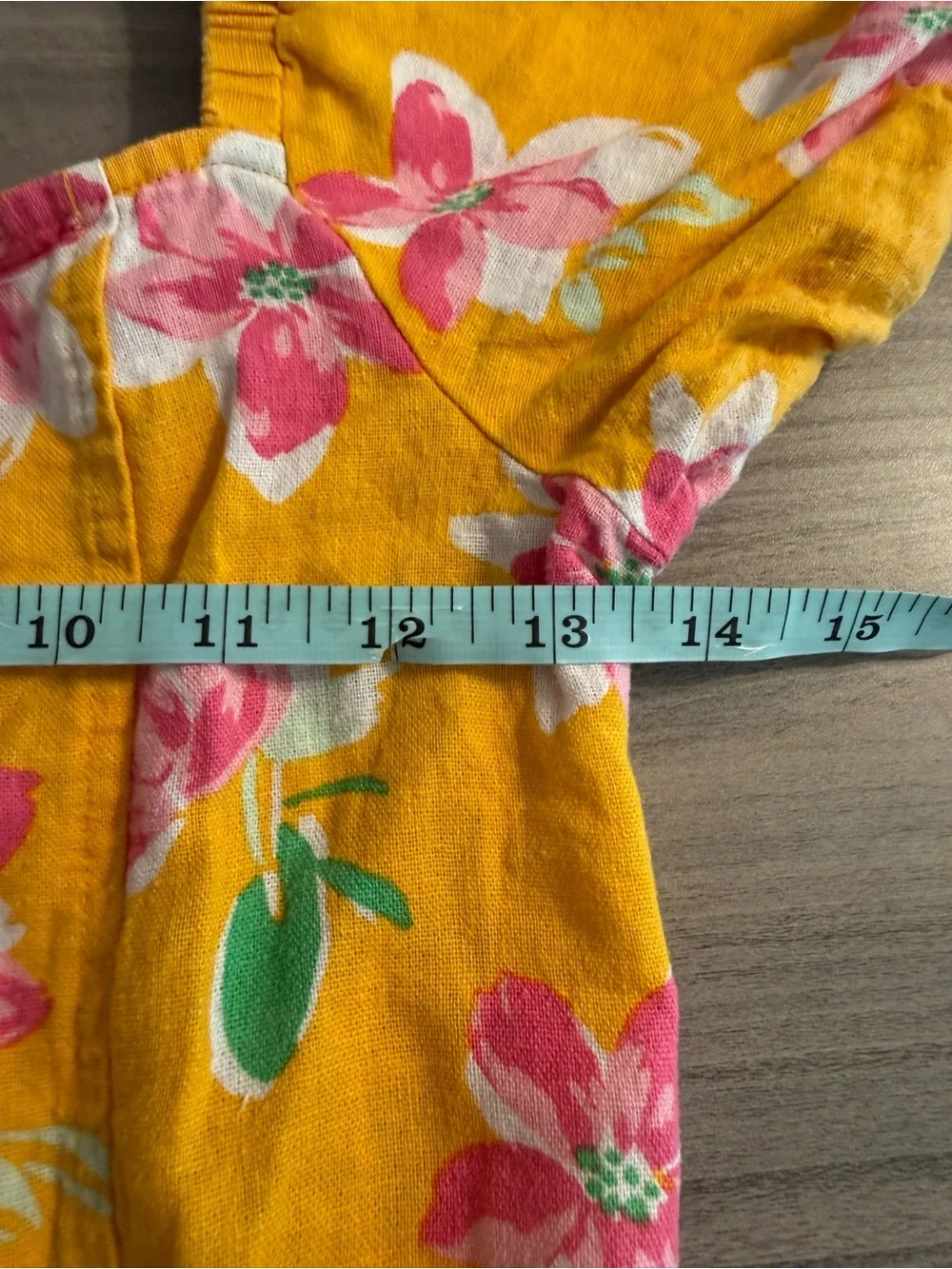 Old Navy Yellow Floral Puff Sleeve Crop Top